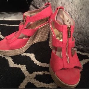 Coral Michael Kors wedges